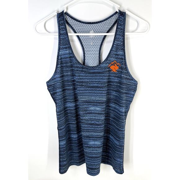 Rabbit Women's EZ Tank Perf Trail Blue Striped Tank Top Medium Distance Running - Picture 2 of 9